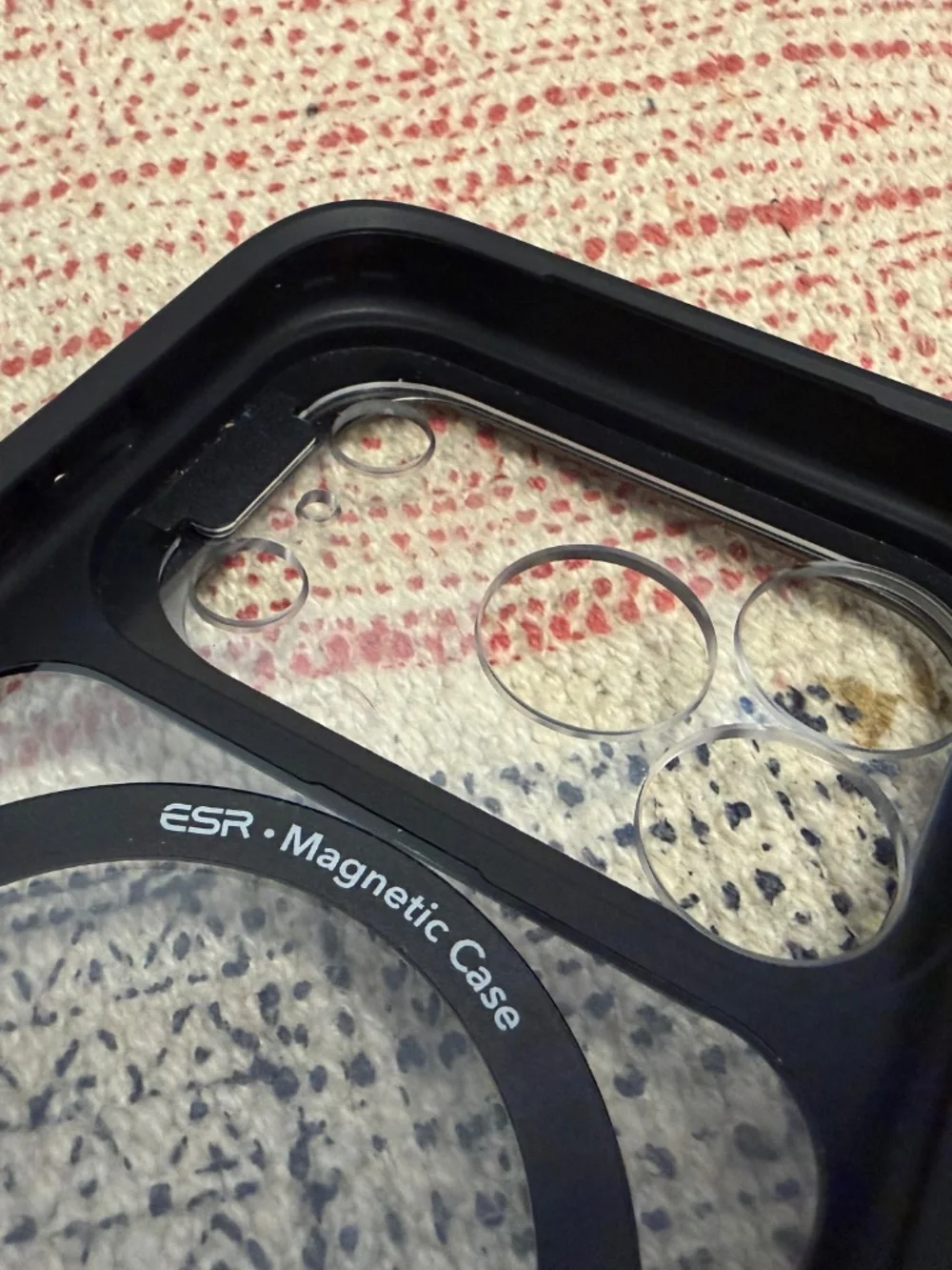 ESR Case iPhone 17 Pro - Black Dark Clear Kickstand Used 1 Week
